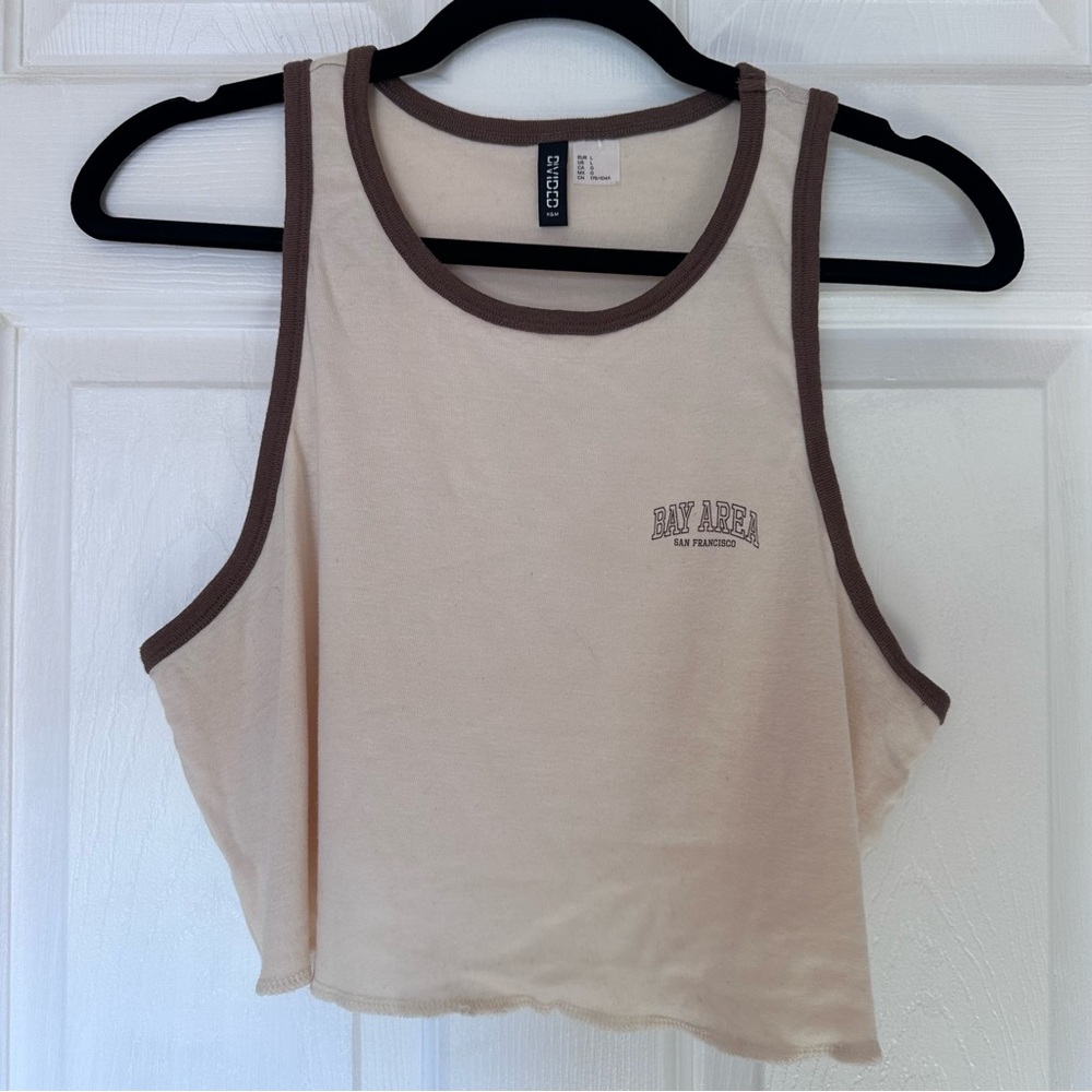 Brown Graphic Cropped Tank